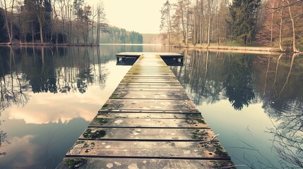 wooden pier, lake, serene, landscape, nature, travel, calm lake, wooden dock, pier, lakeside, scenery, panoramic, season, sunrise, sunset, fog, mist, autumn, summer, spring, winter, water reflection, 