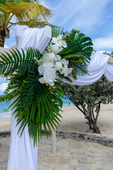 Every petal and fold tells a story of love. Orchids and silk dancing together in the Caribbean breeze