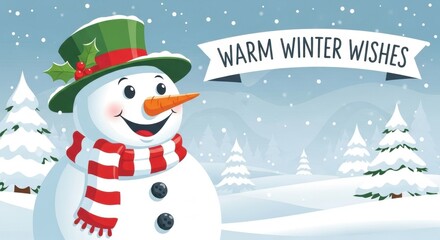 Fototapeta premium Festive Snowman with 