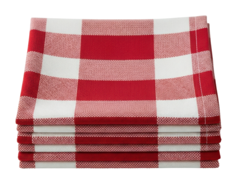Picnic table with red checkered napkins event summer isolated on transparent background