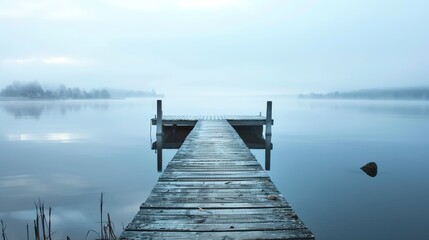 Obraz premium Wooden Pier Collection: Serene Wooden Piers by Calm Lakes in Diverse Seasons and Lighting for Landscape, Nature, and Travel Inspiration