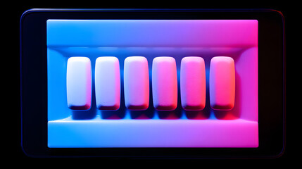 oligarchy. Pill organizer with tablets in sequence, clinical top view, geometric arrangement. STEM education sheets, lab safety posters, designed for biotech research communications.