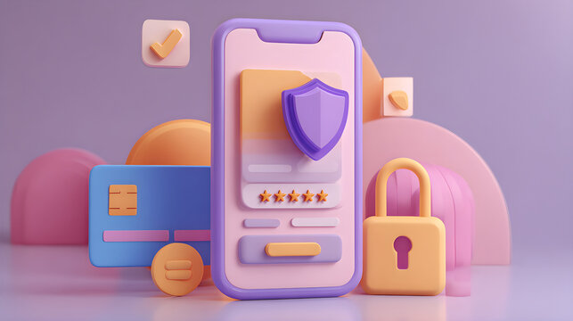 Online security concept protecting digital payments and user data