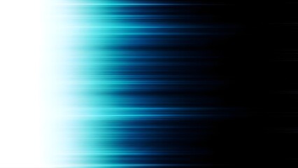 Abstract blue light streaks transitioning from white to black with a digital glitch effect