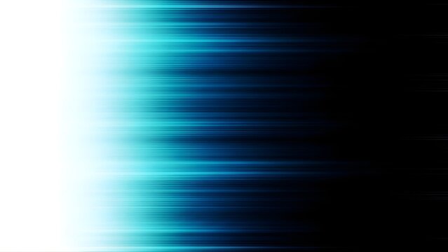 Abstract blue light streaks transitioning from white to black with a digital glitch effect