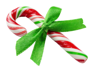 Festive candy cane decoration holiday season cheer isolated on transparent background