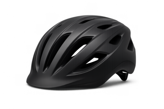 Black bicycle helmet providing head protection during cycling activities, ideal safety equipment for outdoor sports