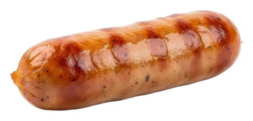 Grilled sausage cooking at home culinary delight isolated on transparent background