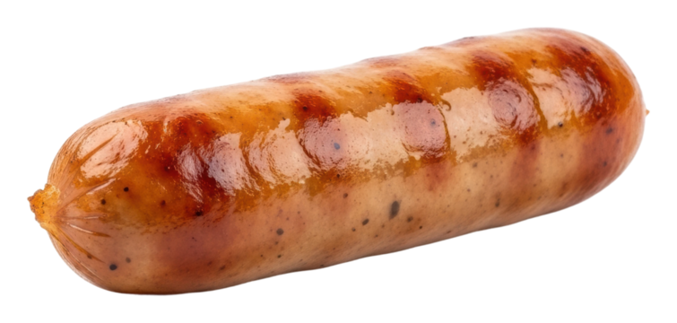 Grilled sausage cooking at home culinary delight isolated on transparent background