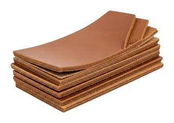 Leather crafting materials workshop product showcase isolated on transparent background