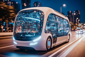 selective focus smart city self-driving transport