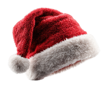 Festive santa hat holiday celebration costume accessory isolated on transparent background