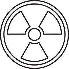 Black and white radiation symbol icon