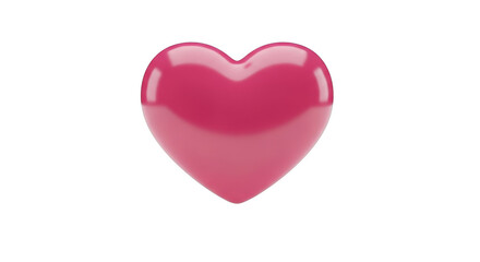 Glossy pink heart shape with reflections on black background shiny