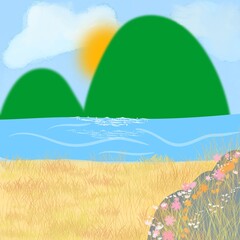 landscape with rainbow