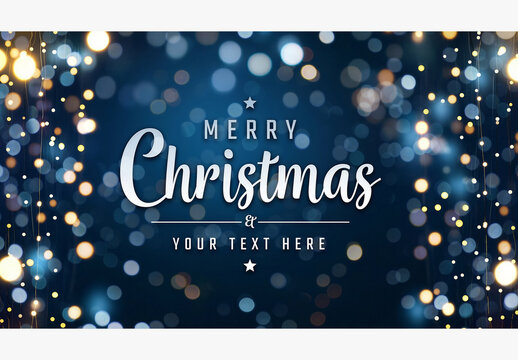Christmas Garland Mockup With Editable Wishes Text