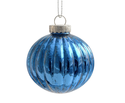 Decorative blue christmas ornament holiday home product isolated on transparent background