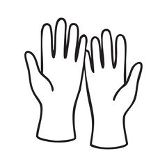 Obraz premium Two hands outline vector