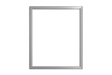 Fototapeta premium Empty silver rectangular frame with a transparent background for design mockups and display projects