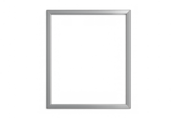 Empty silver rectangular frame with a transparent background for design mockups and display projects