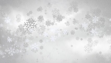 Winter background year end sale design displays snowflakes on a bright gray abstract illustration, creating a festive seasonal look Winter year end sale background with blank space.