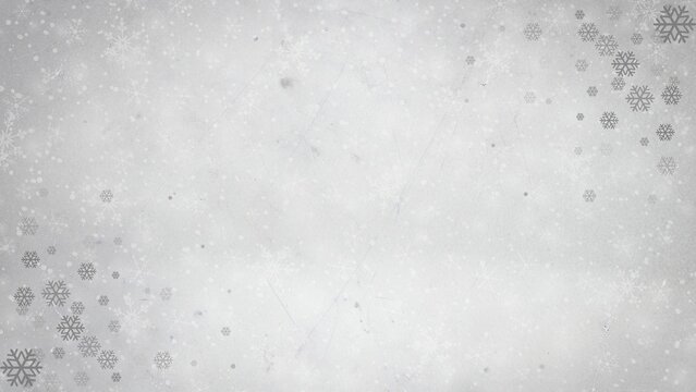 Winter background year end sale design displays snowflakes on a bright gray abstract illustration, creating a festive seasonal look Winter year end sale background with blank space.