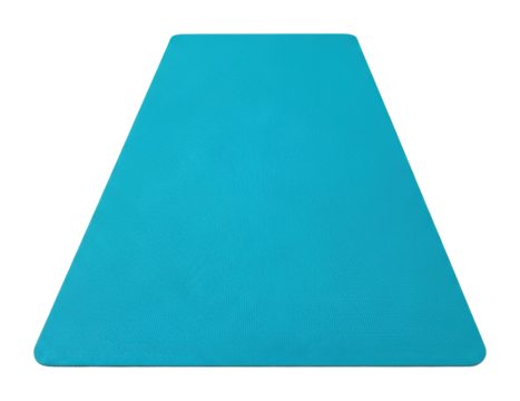 Yoga mat for home practice fitness blue color relaxation isolated on transparent background - Powered by Adobe