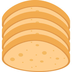 Stacked Round Slices Of Light Brown Cake Layers With A Transparent Background Simple Flat Design Illustration