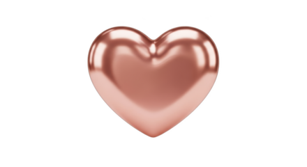 Rose Gold Heart Shape on a Transparent Background love romance