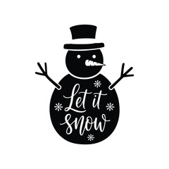 Let it Snow Snowman Winter Holiday Icon
