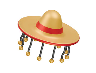 brazil hat icon 3d illustration render