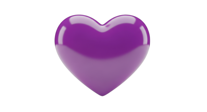 Shiny Purple Heart Shape with Two Tone Color Gradient love romance