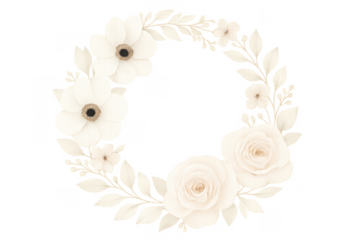 Elegant floral wreath with roses and anemones