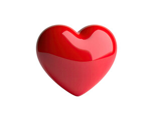 Glossy, red, 3D heart, centrally lit