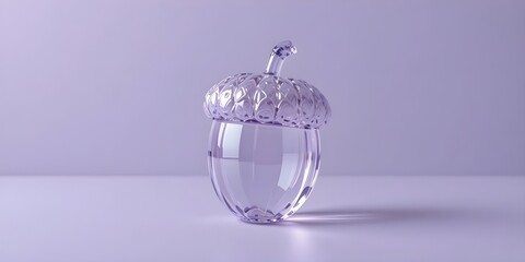 Elegant crystal acorn on a soft lavender background adds a touch of nature inspired modern sophistication