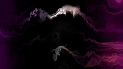 Mysterious dark purple and black abstract smoke clouds swirling elegantly with ethereal light effects creating a dramatic, atmospheric backdrop for modern design.