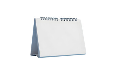 Blank spiral bound desk calendar isolated on transparent background