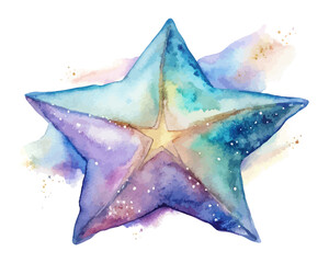Watercolor Glitter stars vector illustration 
