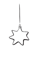 Simple Outline Christmas Star Ornament Vector