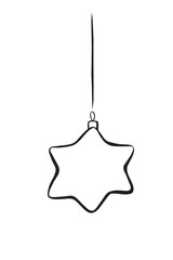Simple Outline Christmas Star Ornament Vector