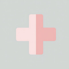 Obraz premium Red plus sign on a grey circle with shadow