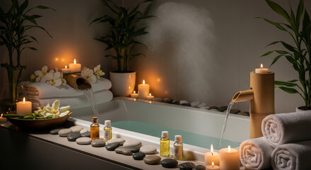 Tranquil Spa Bathtub Setup for Serene Relaxation
