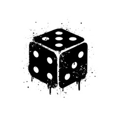 Urban Dice Graffiti Spray Paint Style Vector Art Illustration for Game Design