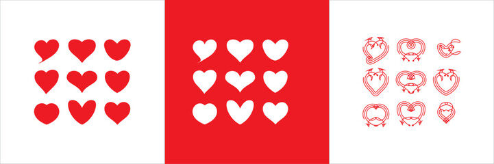 Collection of heart symbol,
