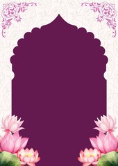 Wedding Invitation Purple and Golden Blank Card Background