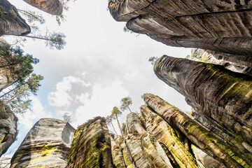 Unusual rock formations. Elephant square. National Nature Reserve Adrspach-Teplice Rocks.Bohemia region, Czech Republic