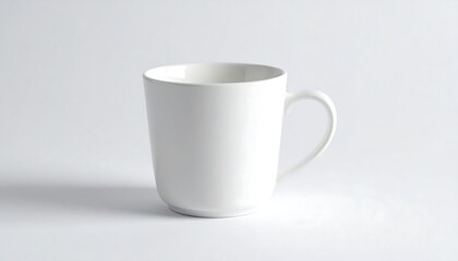 Fototapeta premium Minimalist White Mug on a Clean White Background.