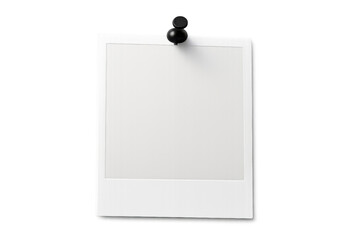 Blank instant print film frame pinned to a surface, creating space for custom memories and retro design content