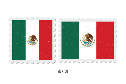 Postage stamp Mexico. Vintage vector illustration in grunge style.