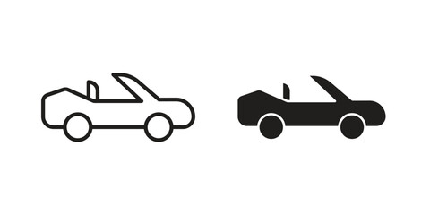 Convertible car icon for web design, mobile apps